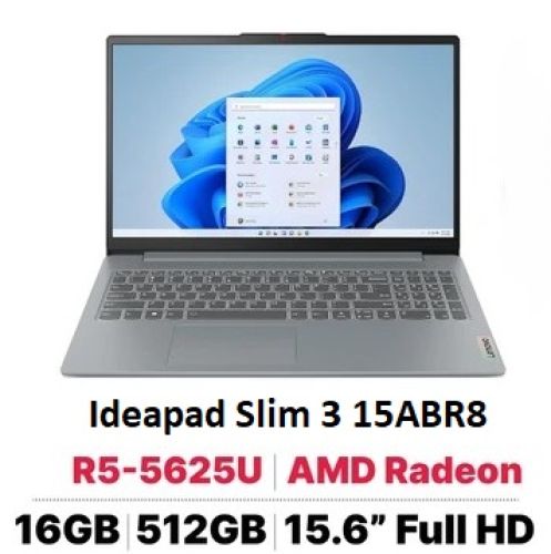 Laptop Lenovo Ideapad Slim 3 15ABR8 (82XM00MDVN) (R5 5625U/16GB RAM/512GB SSD/15.6 FHD/Win11/Xám)